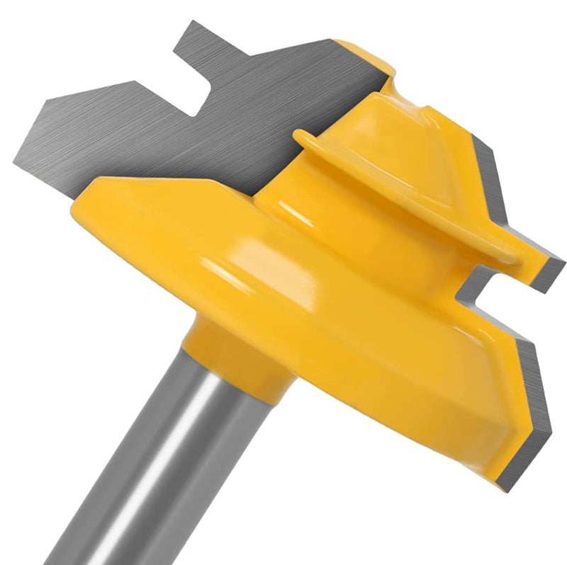 APLUS Lock Miter 45 Degree Joint Router Bits + 2Pcs Tongue and Groove Set [1/4-Inch Shank], APLUS 45Â° Lock Mitre Glue Joint Router Bit + Router Bit Set 3 Teeth T Shape, Wood Milling Cutter Woodworking Tool - Image 5